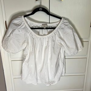 Loft Eyelet Off-the-Shoulder Blouse